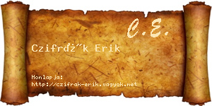 Czifrák Erik névjegykártya