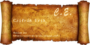 Czifrák Erik névjegykártya